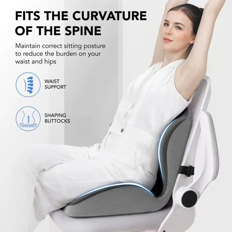 Coussin d’assise ergonomique Lumora – mémoire de forme pour bureau et voiture