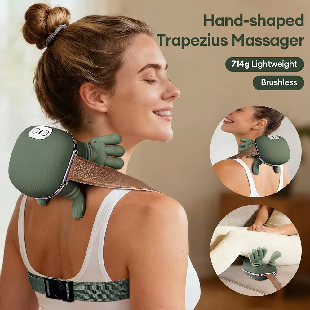 Masseur cervical 4D Lumora posé autour de la nuque