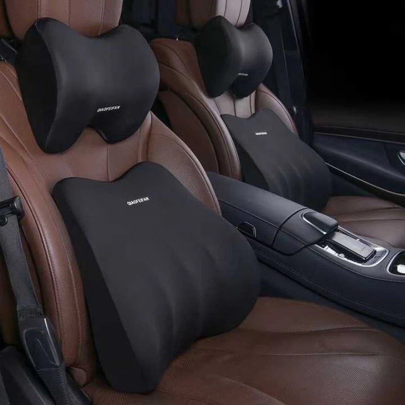 Duo coussin lombaire et appui-nuque pour siège de voiture