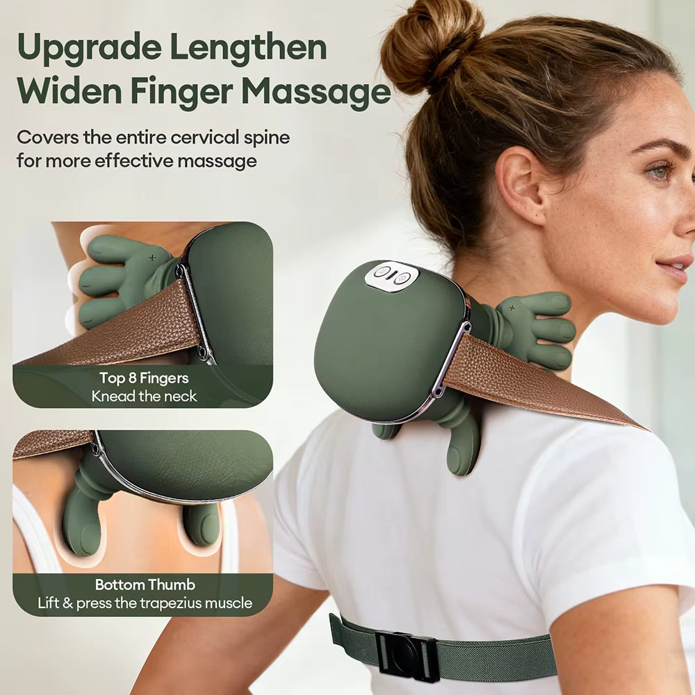 Commandes et niveaux d’intensité du masseur cervical Lumora