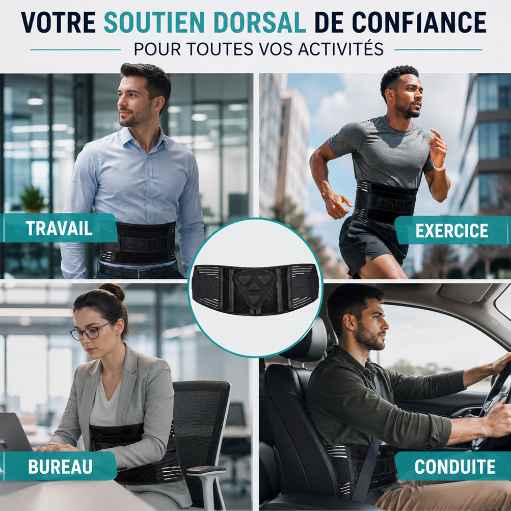 Ceinture lombaire Lumora réglable disponible du S au XXL