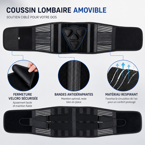 Ceinture lombaire Lumora avec double système de serrage