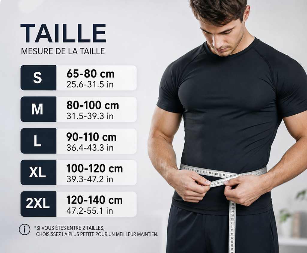 Ceinture lombaire respirante Lumora portée autour du bas du dos
