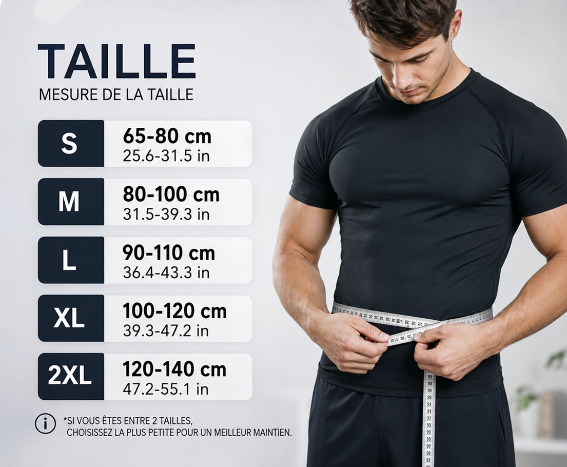 Ceinture lombaire respirante Lumora portée autour du bas du dos