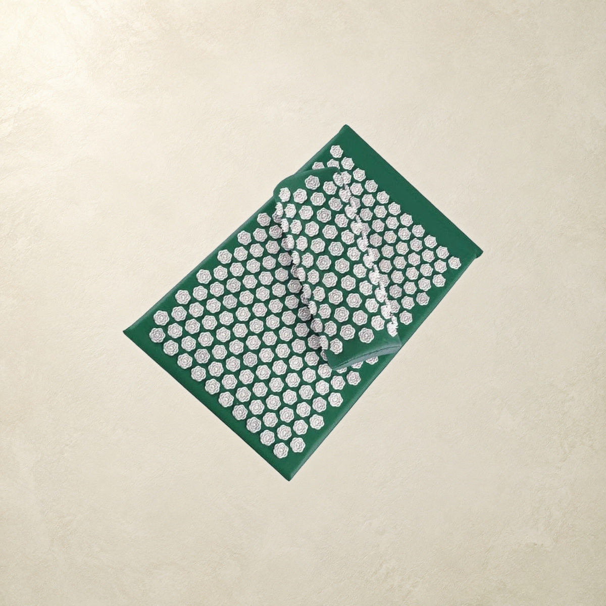 Tapis et coussin d’acupression Vert foncé sur fond Lumora